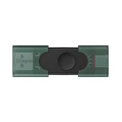 Kingston DataTraveler Duo 256GB USB 3.2 Gen 1 USB-C Flash Drive - Sleek Black & Green Portable Storage Solution